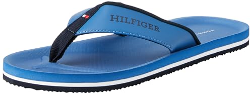 Tommy Hilfiger Herren Flip Flops Comfort Beach Sandal Zehentrenner, Blau (Antique Blue), 40 von Tommy Hilfiger