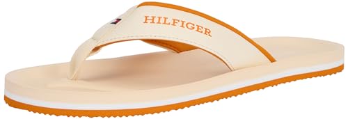 Tommy Hilfiger Herren Flip Flops Comfort Beach Sandal Zehentrenner, Weiß (Calico), 43 von Tommy Hilfiger