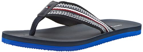 Tommy Hilfiger Herren Flip Flops Comfort Hilfiger Beach Sandal Badeschuhe, Blau (Desert Sky), 40 EU von Tommy Hilfiger