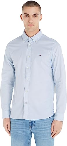 Tommy Hilfiger Herren Hemd Core 1985 Flex Oxford Langarm, Blau (Calm Blue), 3XL von Tommy Hilfiger