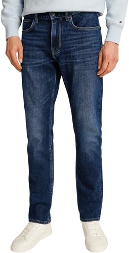Tommy Hilfiger Herren Straight Denton Jeans Washes Gerade, Denim (Dark Blue), 33W / 36L von Tommy Hilfiger