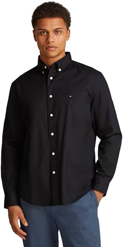 Tommy Hilfiger Herren Core Flex Poplin Solid Rf Shirtmw0Mw39988 Bomberjacke, Schwarz (Black), 3XL von Tommy Hilfiger