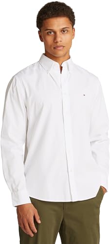 Tommy Hilfiger Herren Core Flex Poplin Solid Rf Shirtmw0Mw39988 Bomberjacke, Weiß (White), S von Tommy Hilfiger