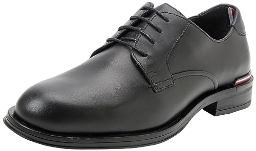 Tommy Hilfiger Herren Derby Schuh Core aus Leder, Schwarz (Black), 45 von Tommy Hilfiger