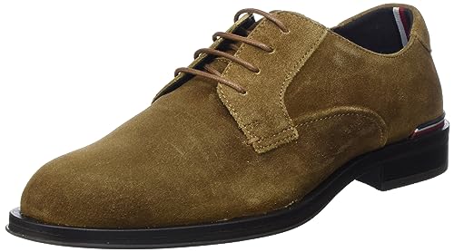 Tommy Hilfiger Herren Derby Schuh Core Suede Wildleder, Braun (Desert Khaki), 46 von Tommy Hilfiger