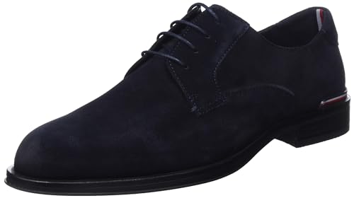 Tommy Hilfiger Herren Derby Schuh Core Suede Wildleder, Blau (Desert Sky), 46 von Tommy Hilfiger