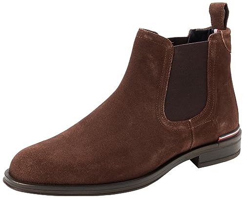 Tommy Hilfiger Herren Low Boot Stiefel Core Suede Chelsea Wildleder, Braun (Cocoa), 40 von Tommy Hilfiger