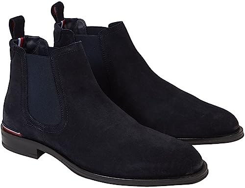 Tommy Hilfiger Herren Low Boot Stiefel Core Suede Chelsea Wildleder, Blau (Desert Sky), 44 von Tommy Hilfiger