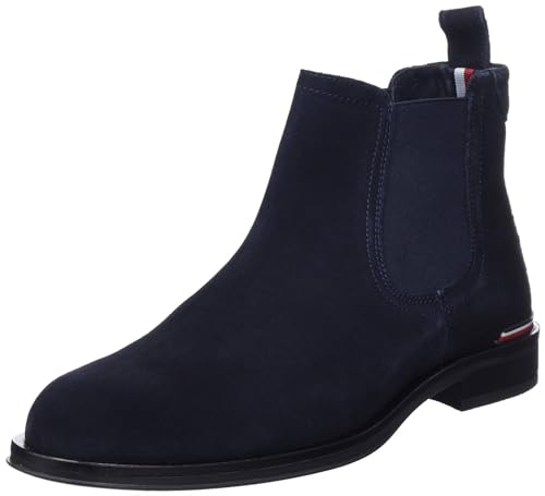 Tommy Hilfiger Herren Low Boot Stiefel Core Suede Chelsea Wildleder, Blau (Desert Sky), 44 von Tommy Hilfiger