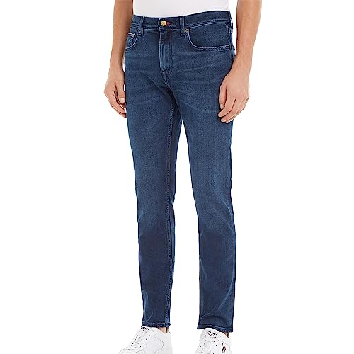 Tommy Hilfiger Herren Jeans Hose Core Straight Denton mit Stretch, Blau (Bridger Indigo), 34W/34L von Tommy Hilfiger