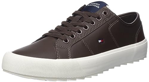 Tommy Hilfiger Herren Vulcanized Sneaker Cleated Schuhe, Braun (Cocoa), 43 von Tommy Hilfiger