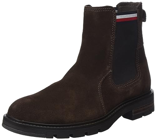 Tommy Hilfiger Herren Low Boot Stiefel Corpoarte Suede Chelsea Wildleder, Braun (Cocoa), 41 von Tommy Hilfiger