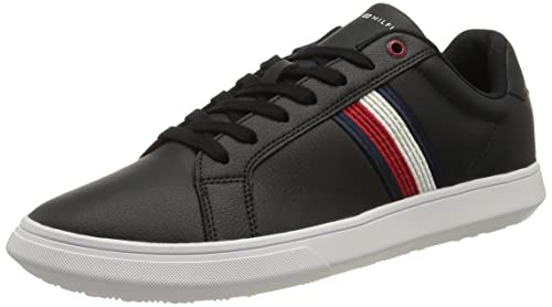 Tommy Hilfiger Herren Cupsole Sneaker Corporate Leather Cup Stripes Schuhe , Blau (Desert Sky), 40 EU von Tommy Hilfiger