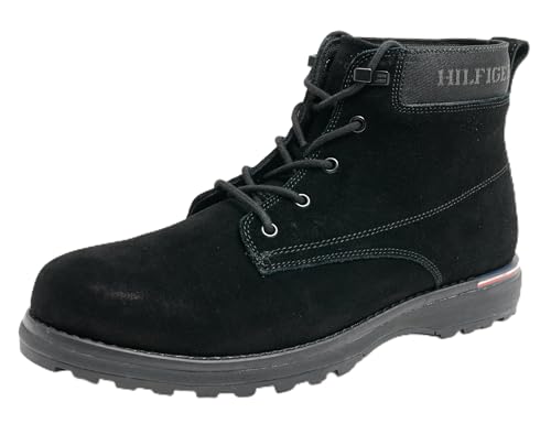 Tommy Hilfiger Herren Boots Corporate Outdoor Suede Boot aus Leder, Schwarz (Black), 40 von Tommy Hilfiger