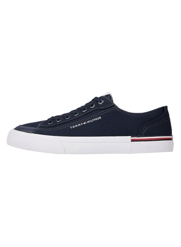 Tommy Hilfiger Herren Vulcanized Sneaker Canvas Schuhe, Blau (Desert Sky), 40 von Tommy Hilfiger