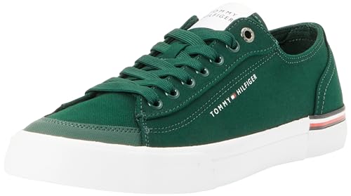 Tommy Hilfiger Herren Vulcanized Sneaker Canvas Schuhe, Grün (Hunter), 44 von Tommy Hilfiger