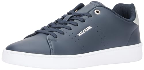 Tommy Hilfiger Herren Cupsole Sneaker Court Cup Leather Schuhe, Blau (Desert Sky), 40 EU von Tommy Hilfiger