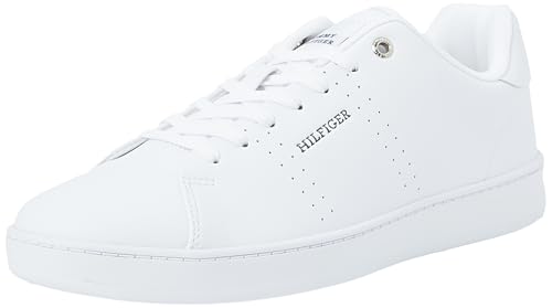 Tommy Hilfiger Herren Cupsole Sneaker Court Schuhe, Weiß (White), 43 von Tommy Hilfiger