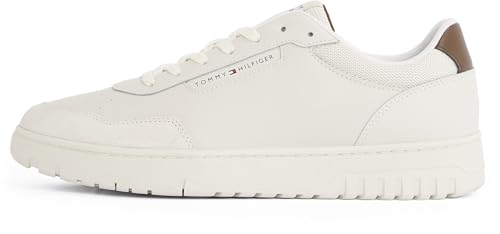 Tommy Hilfiger Herren Court Sneaker Basket Core Elegant, Weiß (Alabaster), 41 von Tommy Hilfiger