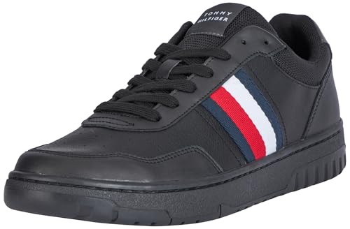 Tommy Hilfiger Herren Court Sneaker Low Top, Schwarz (Black), 46 von Tommy Hilfiger