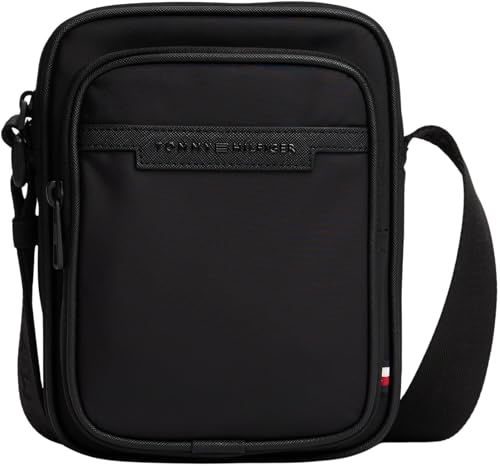 Tommy Hilfiger Herren Crossbody Bag Tasche Repreve Mini Reporter mit Reißverschluss, Schwarz (Black), Einheitsgröße von Tommy Hilfiger