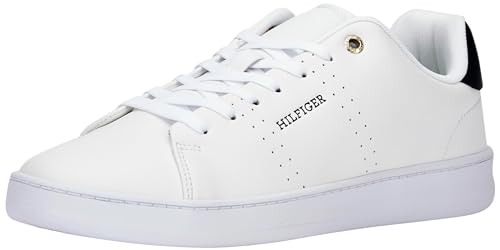 Tommy Hilfiger Herren Cupsole Sneaker Court Cup Leather Schuhe, Weiß (White), 40 EU von Tommy Hilfiger