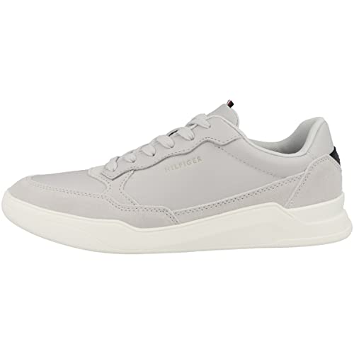 Tommy Hilfiger Herren Cupsole Sneaker Elevated Cupsole Leather Mix Schuhe , Beige (Light Cast), 45 EU von Tommy Hilfiger