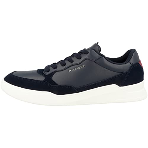 Tommy Hilfiger Herren Cupsole Sneaker Elevated Cupsole Leather Mix Schuhe , Blau (Desert Sky), 40 EU von Tommy Hilfiger