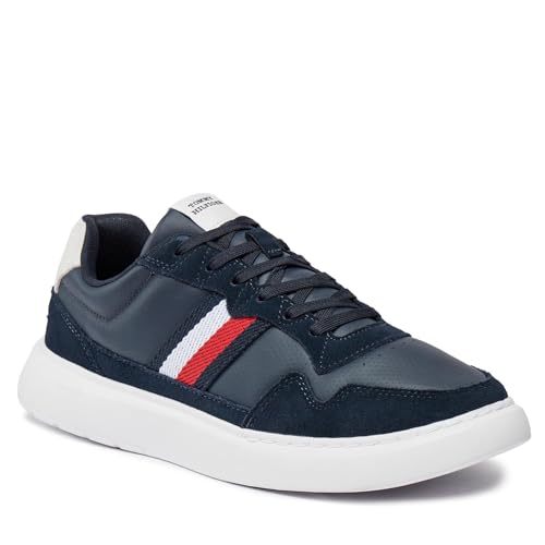 Tommy Hilfiger Herren Cupsole Sneaker Schuhe, Grau (Antique Silver), 44 EU von Tommy Hilfiger