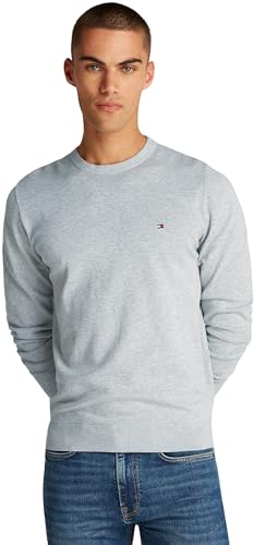 Tommy Hilfiger Herren DE Cotton Crew Neck MW0MW32026 Pullover, Grau (Light Grey Heather Other Version), 3XL von Tommy Hilfiger