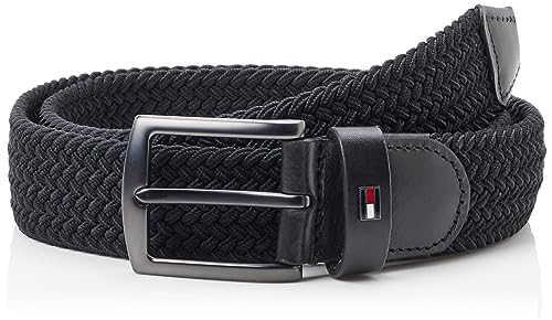 Tommy Hilfiger Herren Gürtel Denton 3,5 cm Elastic Ledergürtel, Schwarz (Black), 80 von Tommy Hilfiger