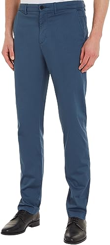 Tommy Hilfiger Herren Hose Chino Printed Structure Stretch, Blau (Aegean Sea), 33W/32L von Tommy Hilfiger