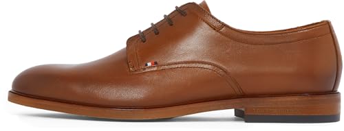 Tommy Hilfiger Herren Derby Schuhe Thunit Leather Runde Spitze, Braun (Winter Cognac), 41 von Tommy Hilfiger