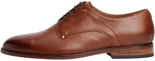 Tommy Hilfiger Herren Derby Schuhe Thunit aus Leder, Braun (Winter Cognac), 43 von Tommy Hilfiger