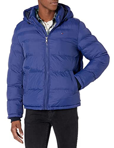 Tommy Hilfiger Herren Down Alternative Hooded Puffer Jacket (Standard and Big & Tall) Daunenalternativer Mantel, Deep Royal Blue, XL von Tommy Hilfiger