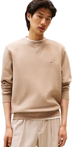 Tommy Hilfiger Herren Sweatshirt Seasonal Fleece mit Rundhalsausschnitt, Beige (Coastal Taupe), M von Tommy Hilfiger