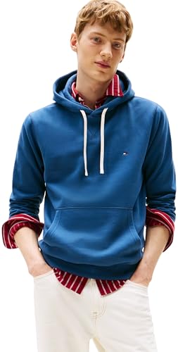 Tommy Hilfiger Herren Hoodie Seasonal Fleece mit Bauchtasche, Blau (Aegean Sea), XL von Tommy Hilfiger