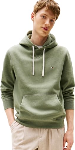 Tommy Hilfiger Herren Hoodie Seasonal Fleece mit Bauchtasche, Grün (Battle Green Heather), XL von Tommy Hilfiger