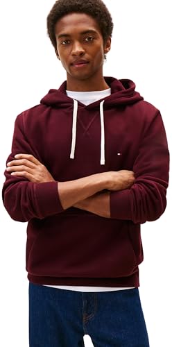 Tommy Hilfiger Herren Hoodie Seasonal Fleece mit Bauchtasche, Rot (Deep Burgundy), XL von Tommy Hilfiger