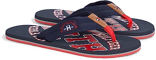 Tommy Hilfiger Herren Flip Flops Essential TH Beach Sandal Badeschuhe, Blau (Midnight), 48 EU von Tommy Hilfiger