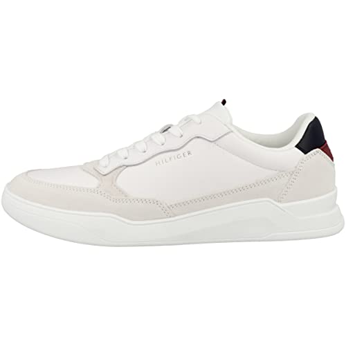 Tommy Hilfiger Herren Cupsole Sneaker Elevated Cupsole Leather Mix Schuhe , Weiß (White), 40 EU von Tommy Hilfiger