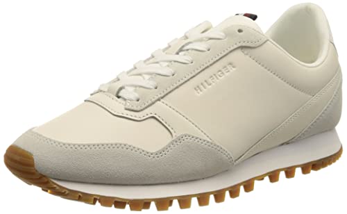 Tommy Hilfiger Herren Runner Sneaker Elevated Runner Leather Mix Sportschuhe, Beige (Light Cast), 40 EU von Tommy Hilfiger