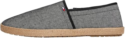 Tommy Hilfiger Herren Espadrilles Chambray mit Logo, Schwarz (Black), 41 von Tommy Hilfiger