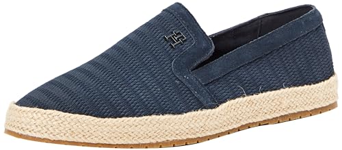 Tommy Hilfiger Herren Espadrilles Classic Suede Stoffschuhe, Blau (Desert Sky), 43 von Tommy Hilfiger