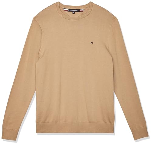 Tommy Hilfiger Herren Essential Cotton Crew Neck Mw0Mw14748 Pullover, Khaki (Safari Canvas), M von Tommy Hilfiger