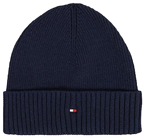 Tommy Hilfiger Herren Strickmütze Essential Wintermütze, Blau (Space Blue), Onesize von Tommy Hilfiger