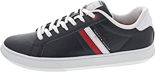 Tommy Hilfiger Herren Essential Leather Cupsole Sneaker, Blau (Desert Sky Dw5) von Tommy Hilfiger