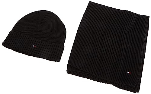 Tommy Hilfiger Herren Essential Scarf & Beanie GP AM0AM10356 Geschenkpackungen, Schwarz (Black), OS von Tommy Hilfiger