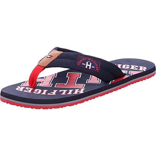 Tommy Hilfiger Herren Flip Flops Essential TH Beach Sandal Badeschuhe, Blau (Midnight), 40 EU von Tommy Hilfiger