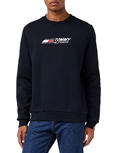 Tommy Hilfiger Herren Essentials Crew MW0MW27928 Sweatshirts, Blau (Desert Sky), S von Tommy Hilfiger